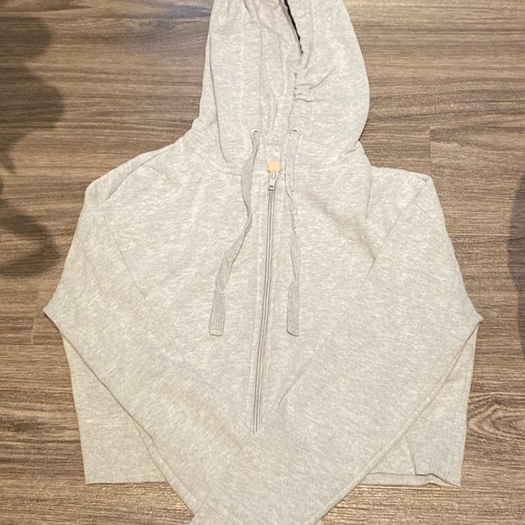 Small Grey Harlow Crop Top Hoodie, Size Small - Picture 1 of 2